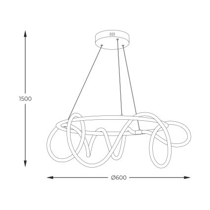 Zuma Line - Lampadario LED a sospensione con filo LED/58W/230V 3000/4000/6000K oro