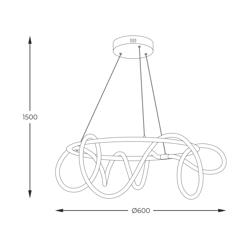 Zuma Line - Lampadario LED a sospensione con filo LED/58W/230V 3000/4000/6000K oro