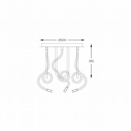 Zuma Line - Plafonnier LED/45W/230V 3000/4000/6000K noir