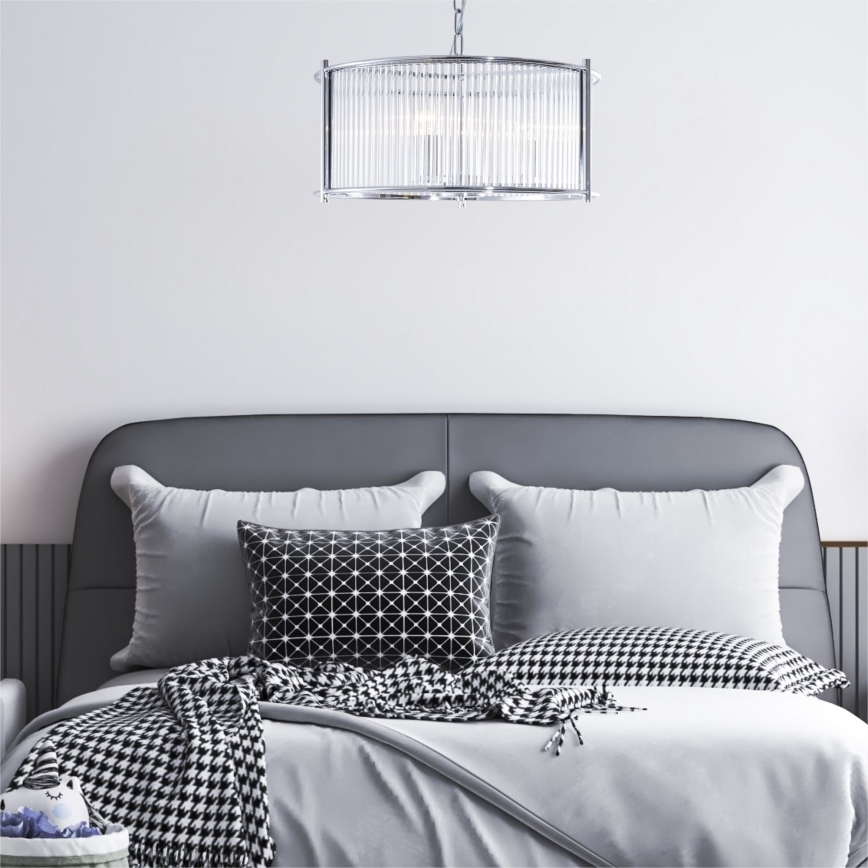 Zuma Line - Lampadario a sospensione con catena 3xE27/40W/230V cromo lucido
