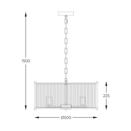 Zuma Line - Lampadario a sospensione con catena 3xE27/40W/230V cromo lucido