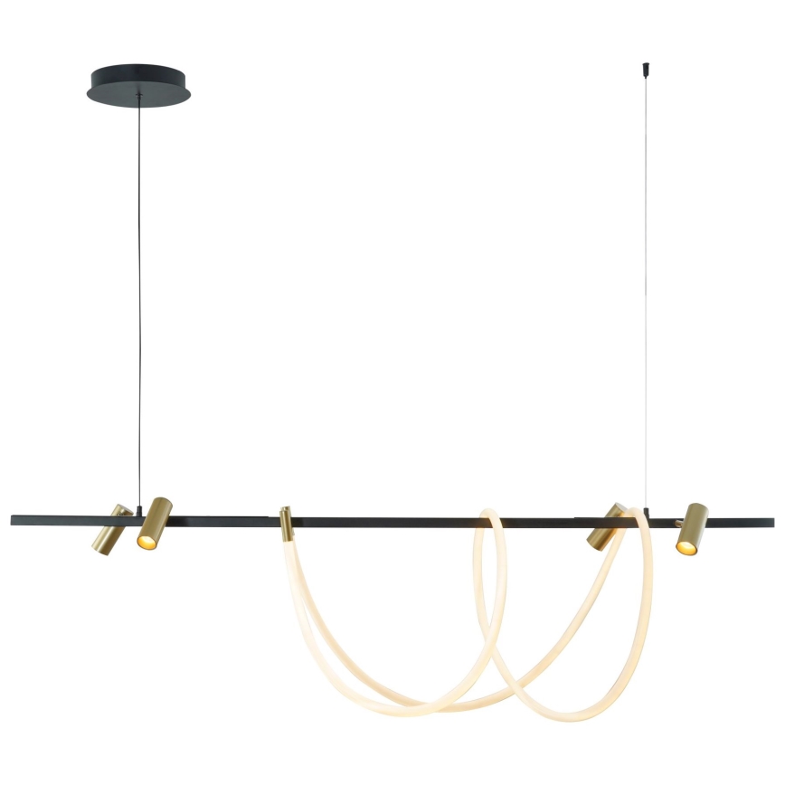 Zuma Line - Lampadario dimmerabile a LED su cavo LED/60W + LED/7,5W/230V 2700-6000K nero/oro + telecomando