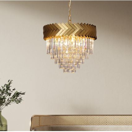 Zuma Line - Lampadario a sospensione con catena 9xE14/40W/230V oro
