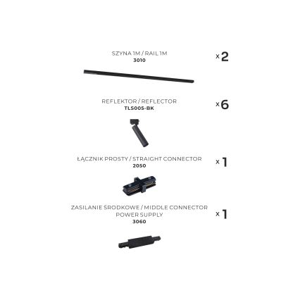 Zuma Line - Faretto per sistema a binario 6xGU10/35W/230V nero
