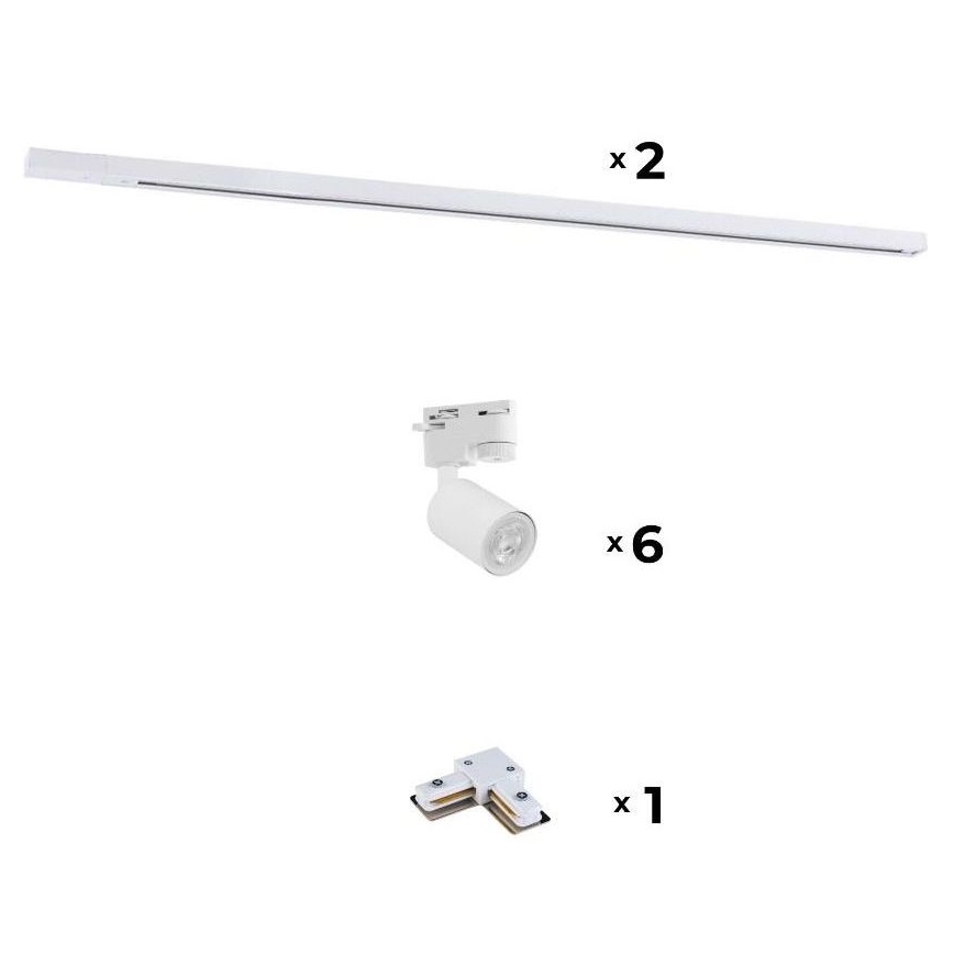 Zuma Line - Strahler für Schienensystem 6xGU10/10W/230V weiß + Schienenzubehör
