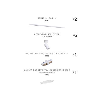 Zuma Line - Faretto per sistema a binario 6xGU10/35W/230V bianco