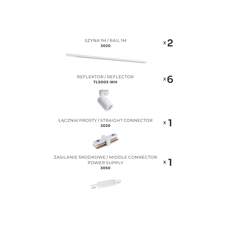 Zuma Line - Faretto per sistema a binario 6xGU10/35W/230V bianco