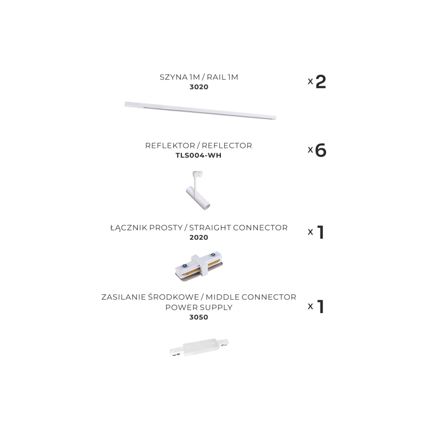 Zuma Line - Faretto per sistema a binario 6xGU10/35W/230V bianco