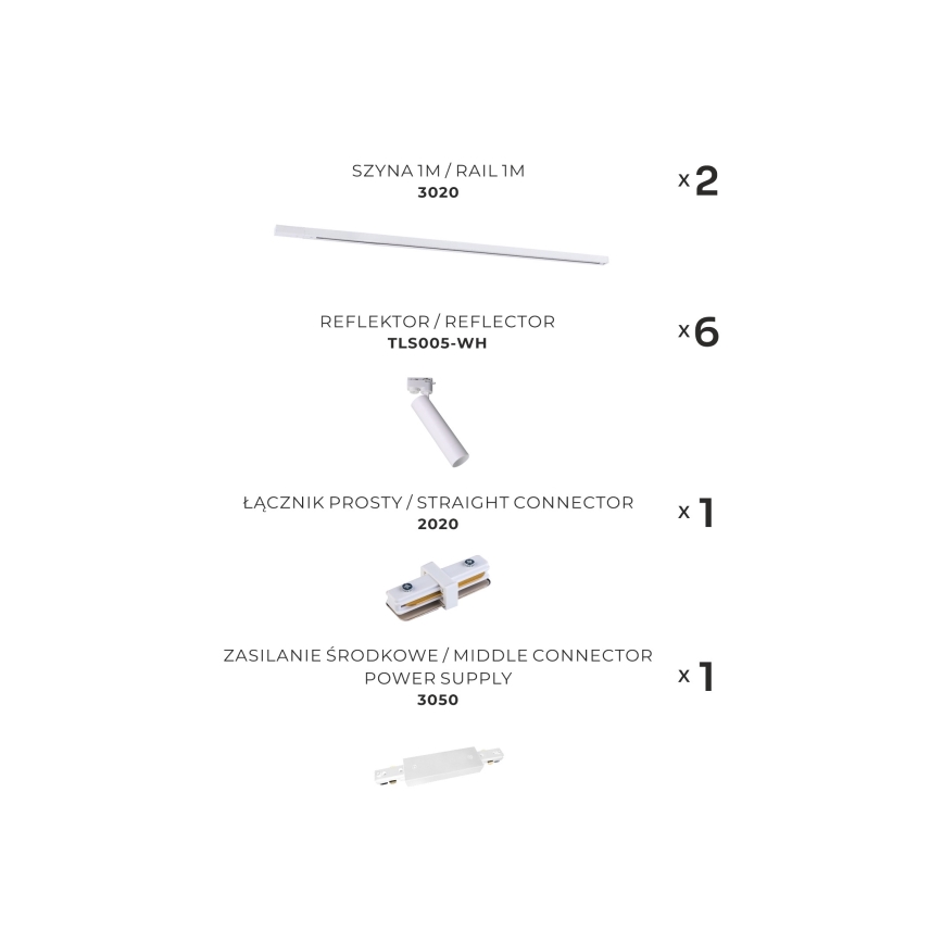 Zuma Line - Faretto per sistema a binario 6xGU10/35W/230V bianco