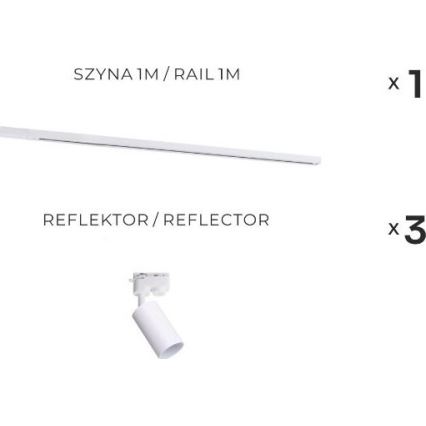 Zuma Line - Faretto per sistema a binario 3xGU10/35W/230V bianco