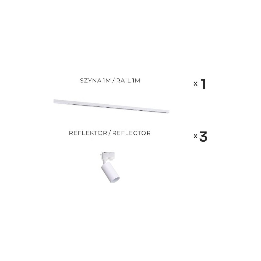 Zuma Line - Faretto per sistema a binario 3xGU10/35W/230V bianco