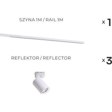 Zuma Line - Spot sur rail 3x GU10/35W/230V, blanc