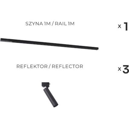 Zuma Line - Faretto per binario 3xGU10/35W/230V nero
