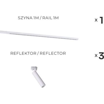 Zuma Line - Schienen-Spot 3x GU10/35W/230V, weiß