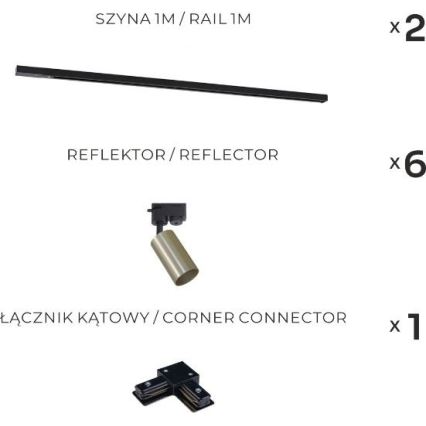 Zuma Line - Spot sur rail 6xGU10/35W/230V noir/doré
