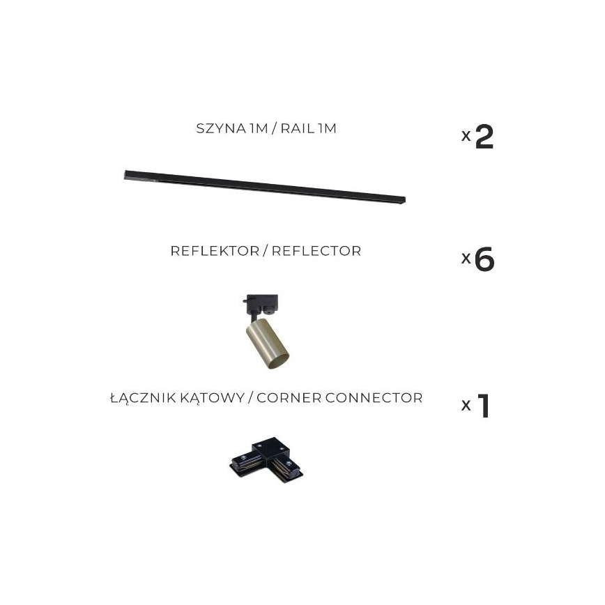 Zuma Line - Spot sur rail 6xGU10/35W/230V noir/doré