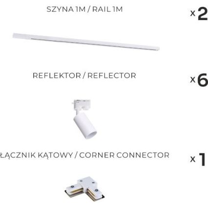 Zuma Line - Faretto per sistema a binario 6xGU10/35W/230V bianco