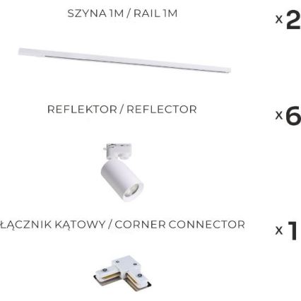 Zuma Line - Faretto su binario 6xGU10/35W/230V bianco
