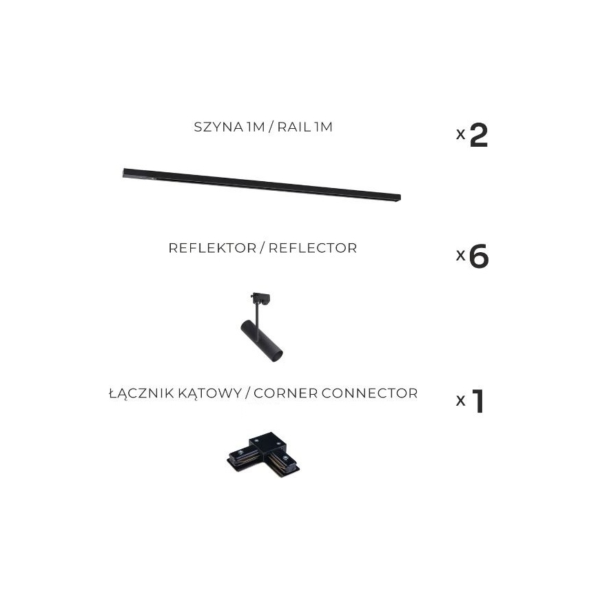 Zuma Line - Schienenstrahler für Schienensystem 6xGU10/35W/230V schwarz