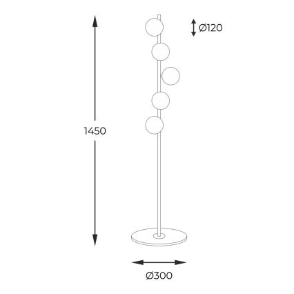 Zuma Line - Lampada con piedistallo 5xG9/40W/230V