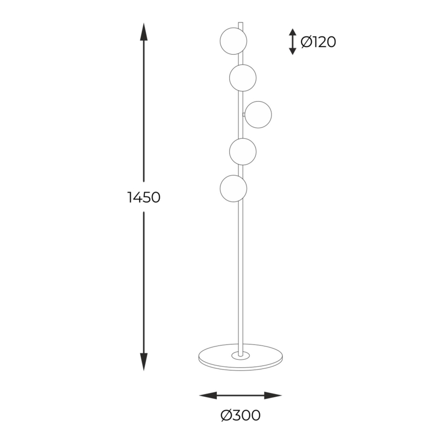 Zuma Line - Lampada con piedistallo 5xG9/40W/230V