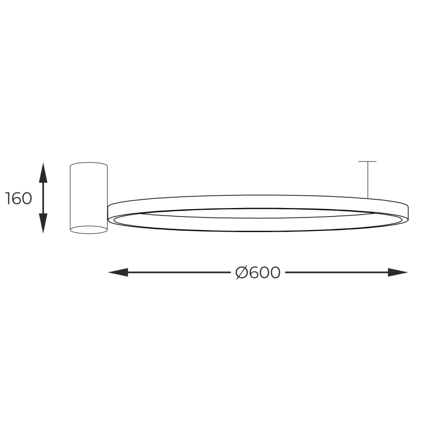 Zuma Line - Plafoniera LED LED/32W/230V 3000/4000/6000K Ø60 cm nera