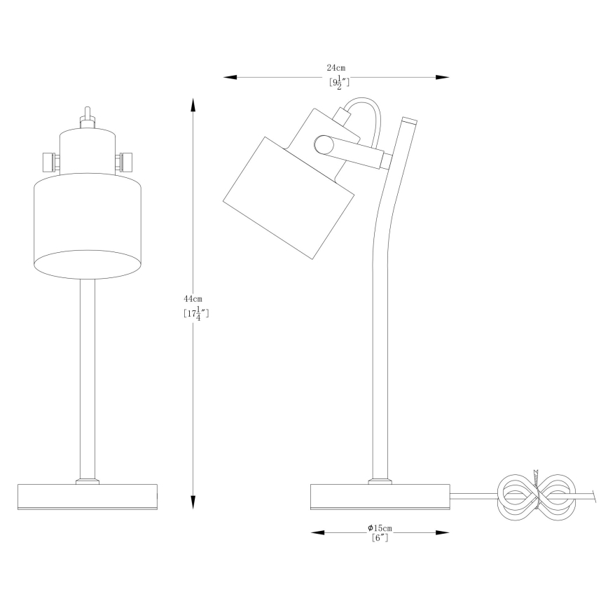 Zuma Line - Lampe de table 1xE27/40W/230V noir