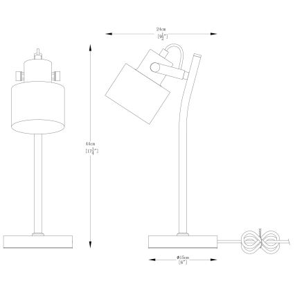 Zuma Line - Lampada da tavolo 1xE27/40W/230V bianco