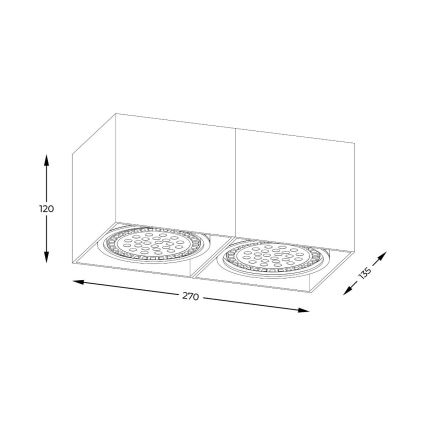 Zuma Line - Spot 2xGU10-ES111/15W/230V blanc