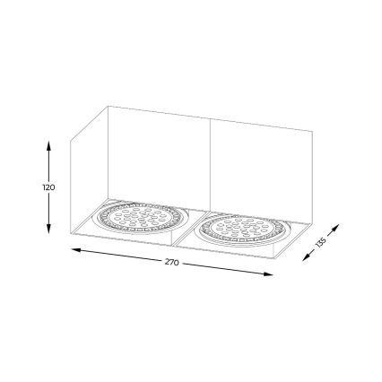 Zuma Line - Spot 2xGU10-ES111/15W/230V noir