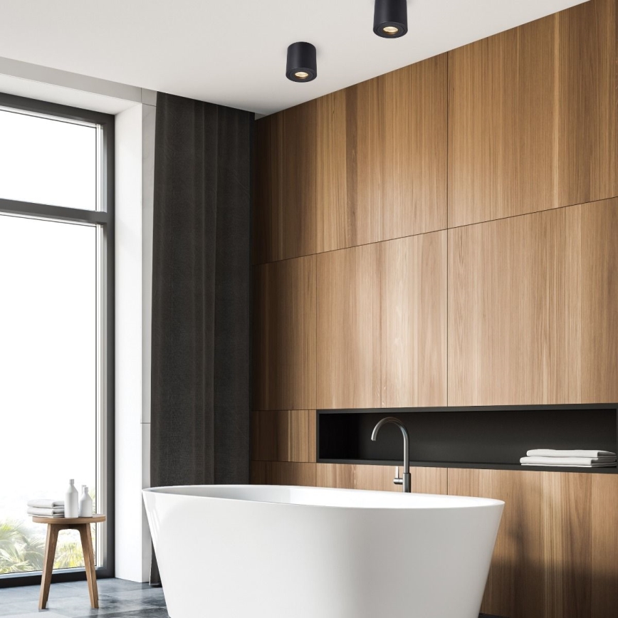 Zuma Line - Faretto da bagno dimmerabile LED RGBW 1xGU10/4,8W/230V IP44 nero + telecomando