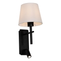 Zuma Line - Applique murale LED 1xE27/40W/230V + LED/2,5W noir/blanc