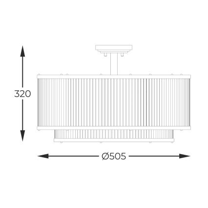 Zuma Line - Lampadario a sospensione con supporto rigido 6xE14/60W/230V nero