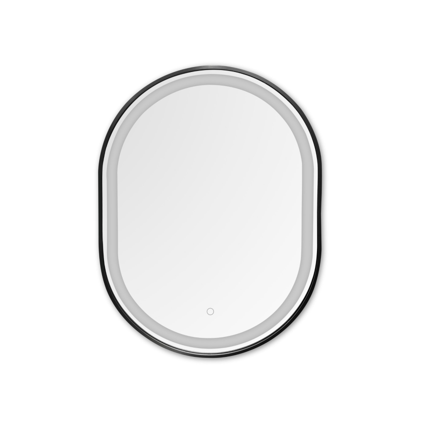 Zuma Line - Miroir mural de salle de bain avec rétro-éclairage LED/24W/230V 3000/4000/6000K 70x50 cm IP44 noir
