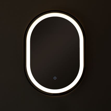 Zuma Line - Miroir mural de salle de bain avec rétro-éclairage LED/24W/230V 3000/4000/6000K 70x50 cm IP44 noir