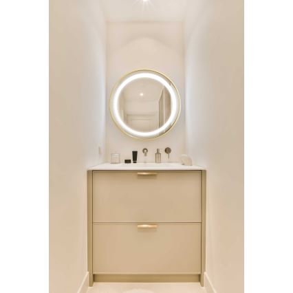 Zuma Line - LED-Badezimmer-Wandspiegel mit Hintergrundbeleuchtung LED/24W/230V 3000/4000/6000K d 60 cm IP44 golden