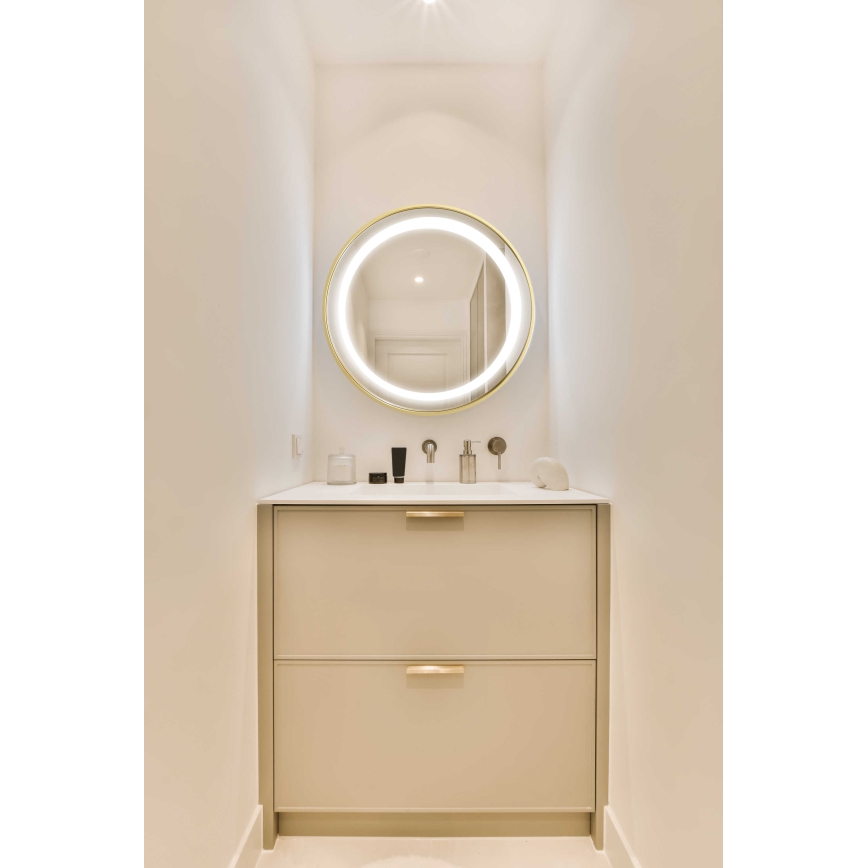 Zuma Line - LED-Badezimmer-Wandspiegel mit Hintergrundbeleuchtung LED/24W/230V 3000/4000/6000K d 60 cm IP44 golden