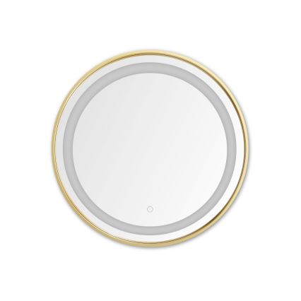 Zuma Line - Miroir mural de salle de bain avec rétro-éclairage LED/24W/230V 3000/4000/6000K d. 60 cm IP44 doré