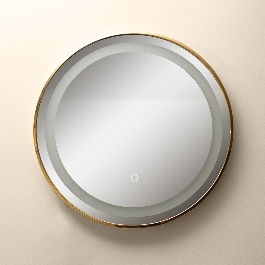 Zuma Line - Miroir mural de salle de bain avec rétro-éclairage LED/24W/230V 3000/4000/6000K d. 60 cm IP44 doré