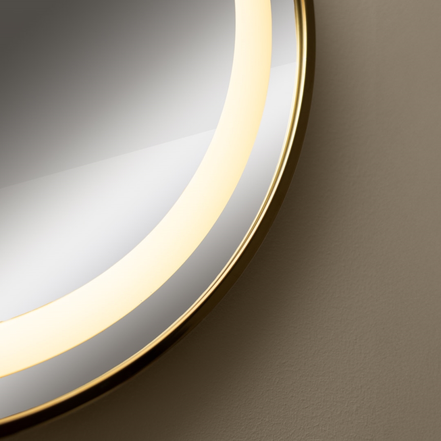 Zuma Line - Miroir mural de salle de bain avec rétro-éclairage LED/24W/230V 3000/4000/6000K d. 60 cm IP44 doré