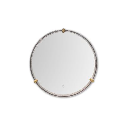 Zuma Line - Miroir mural de salle de bain avec rétro-éclairage LED/24W/230V 3000/4000/6000K d. 60 cm IP44 transparent/doré