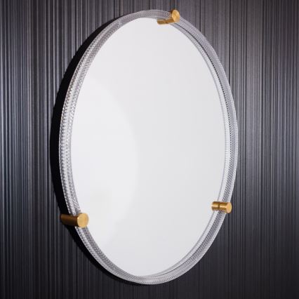 Zuma Line - Miroir mural de salle de bain avec rétro-éclairage LED/24W/230V 3000/4000/6000K d. 60 cm IP44 transparent/doré
