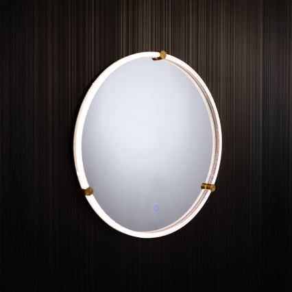 Zuma Line - Miroir mural de salle de bain avec rétro-éclairage LED/24W/230V 3000/4000/6000K d. 60 cm IP44 transparent/doré