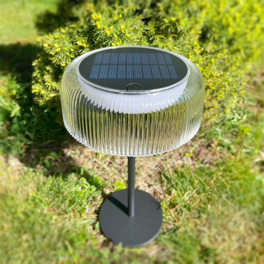 Zuma Line - Lampe de table solaire à intensité variable et rechargeable LED/2,5W/2000 mAh IP44 noir