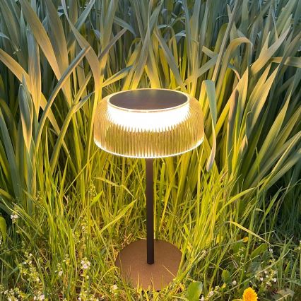 Zuma Line - Lampe de table solaire à intensité variable et rechargeable LED/2,5W/2000 mAh IP44 noir