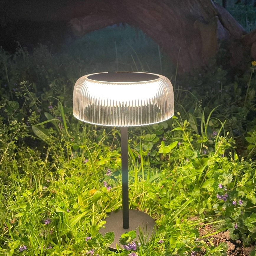 Zuma Line - Lampe de table solaire à intensité variable et rechargeable LED/2,5W/2000 mAh IP44 noir