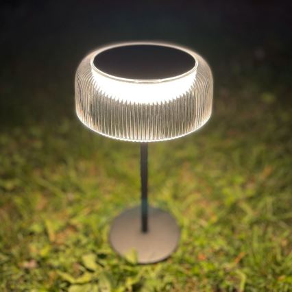 Zuma Line - Lampe de table solaire à intensité variable et rechargeable LED/2,5W/2000 mAh IP44 noir