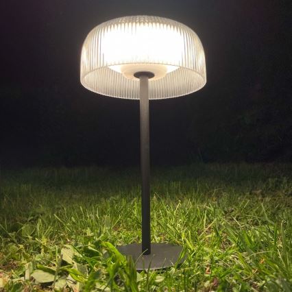 Zuma Line - Lampe de table solaire à intensité variable et rechargeable LED/2,5W/2000 mAh IP44 noir