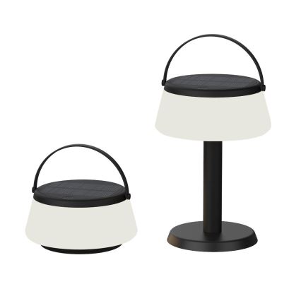 Zuma Line - Lampe de table solaire à intensité variable rechargeable LED/2,2W/2000 mAh IP44 noir