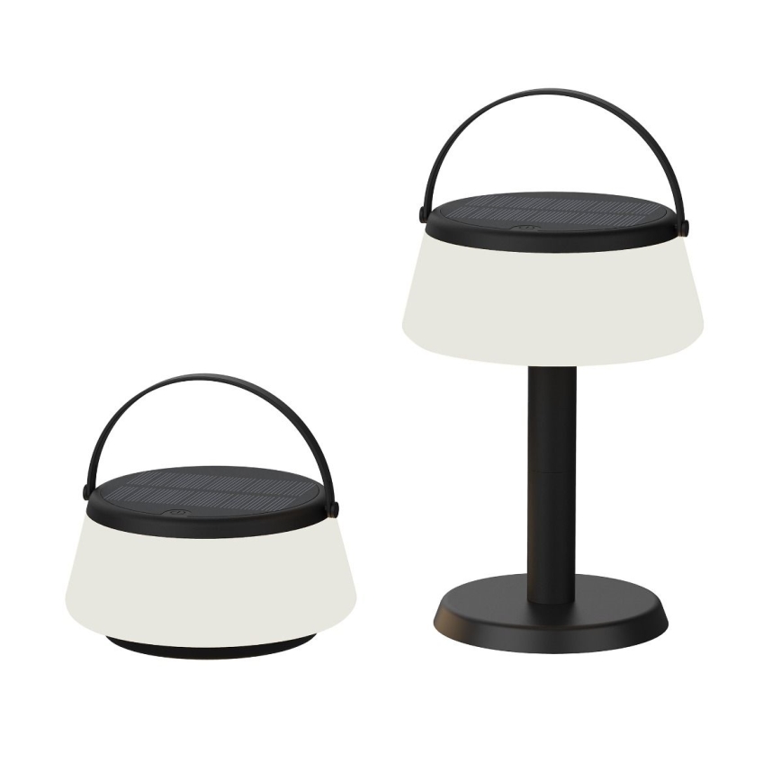 Zuma Line - Lampe de table solaire à intensité variable rechargeable LED/2,2W/2000 mAh IP44 noir